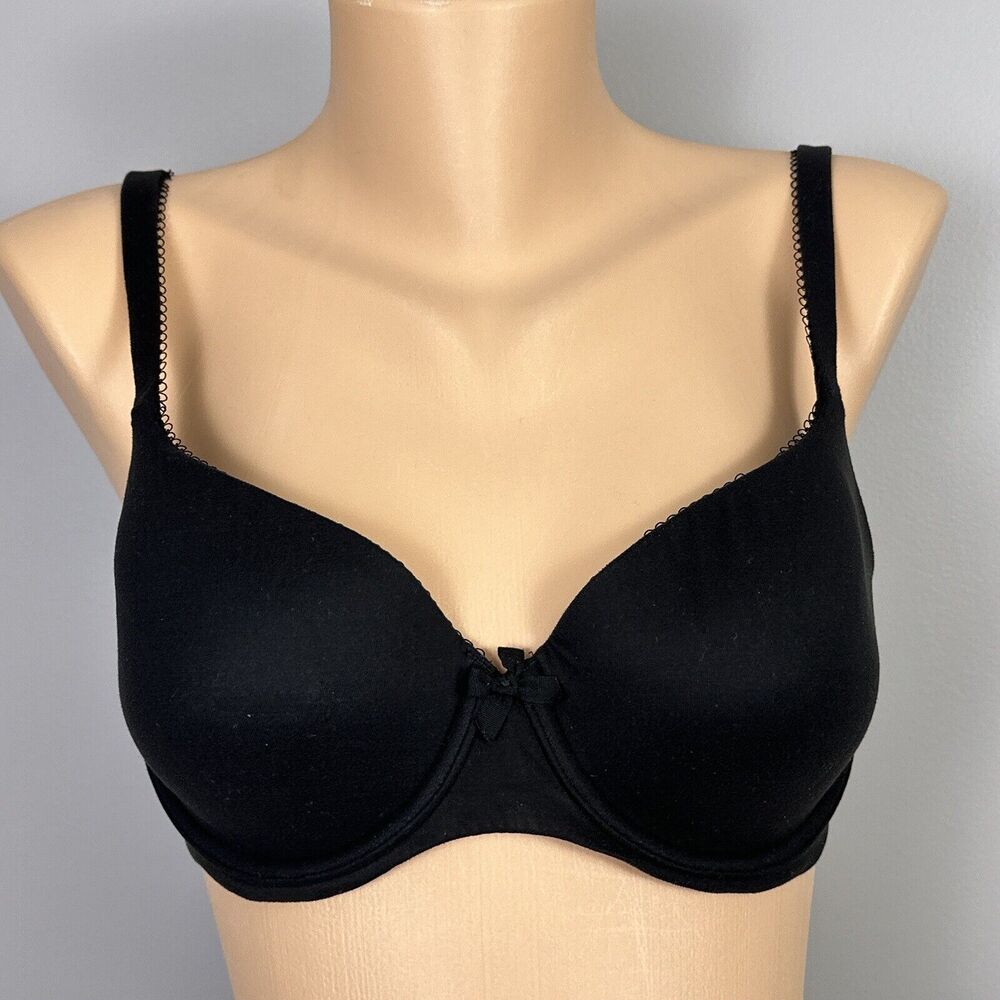 Victoria’s Secret Lined Demi Bra Black Size 32DD Underwire Convertible 398265